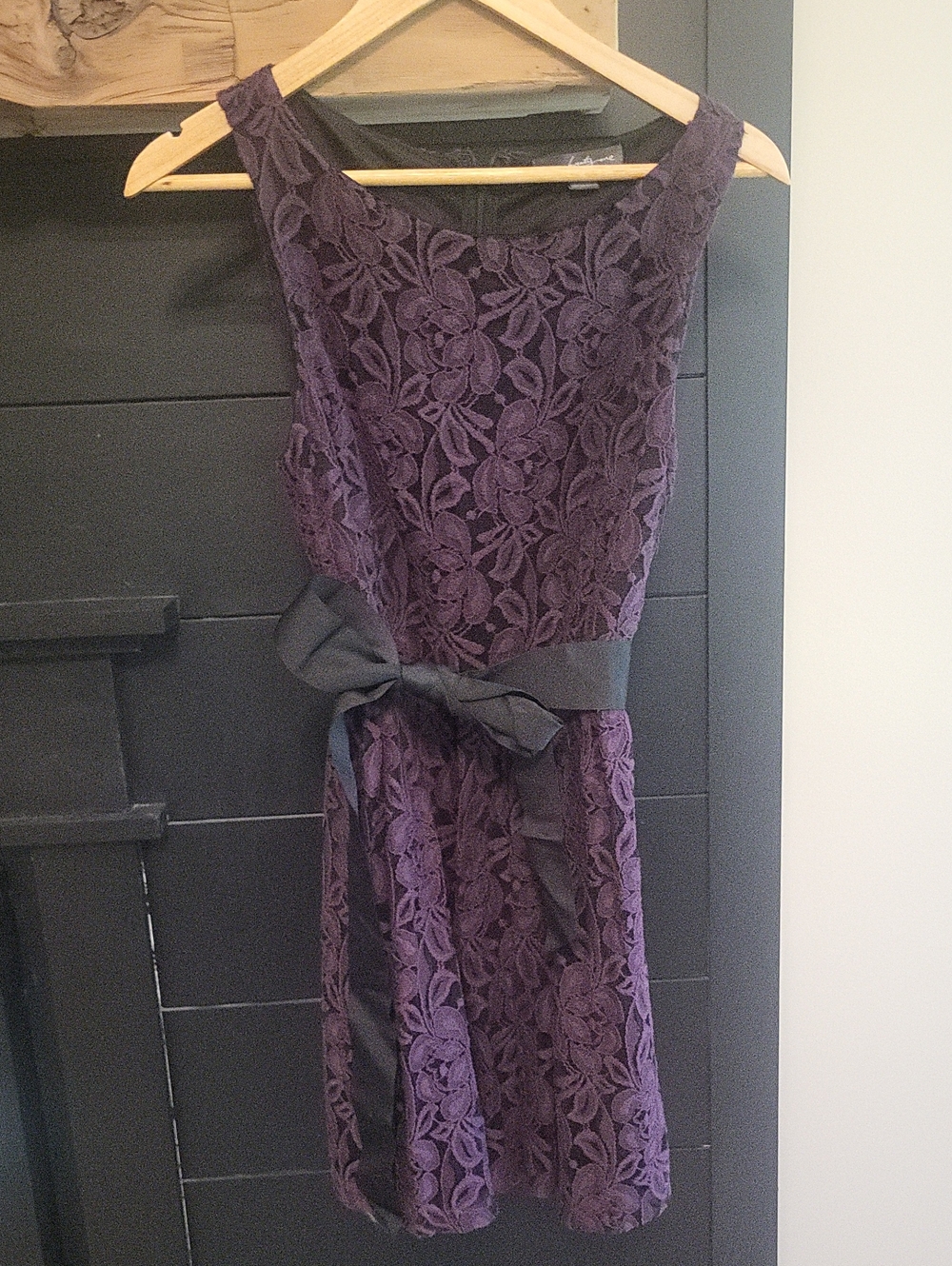 Twenty Plum Lace Midi Dress with Satin Waist Bow